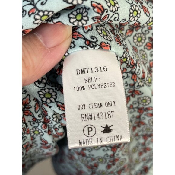 Dances & Marvel Floral Print Poncho Top S 100% Polyester - Picture 4 of 4